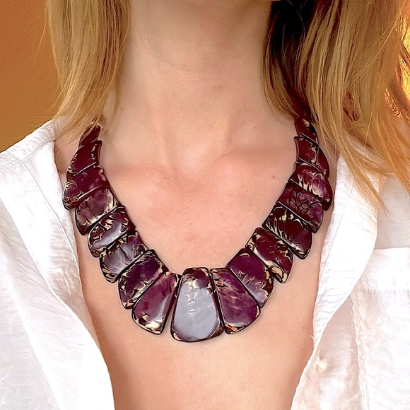 Purple Imperial Jasper Necklace - Picture 1 of 7